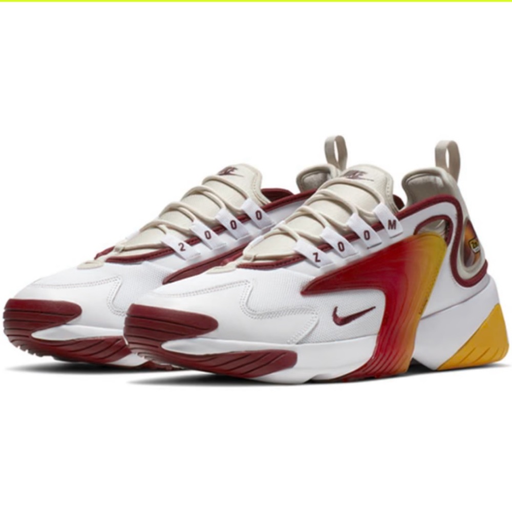 Nike 2000 Zoom white orange burgandy yellow - tennis barely worn 9 1/2 USA